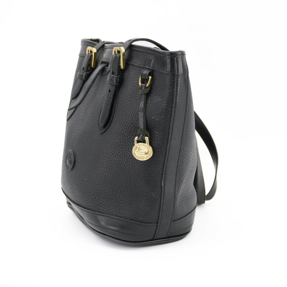 Dooney & Bourke Vintage Black Bucket Tote 90s Purse All Weather Leather Shoulder - Picture 6 of 13